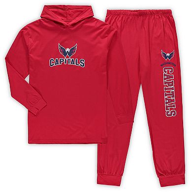Men's Concepts Sport Red Washington Capitals Big & Tall Pullover Hoodie & Joggers Sleep Set