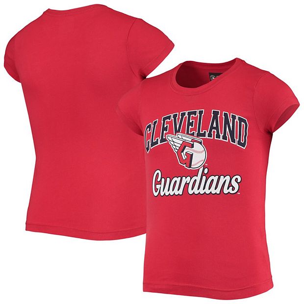 Girls Youth New Era Red Cleveland Guardians T-Shirt