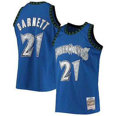 Men s Mitchell Ness Kevin Garnett Blue Minnesota Timberwolves 1996 97 Hardwood Classics NBA 75th Anniversary