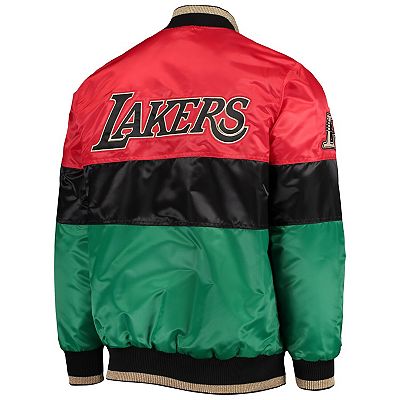Men's Starter Red/Black/Green Los Angeles Lakers Black History