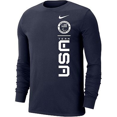 Men's Nike Navy Team USA Paralympics Performance Long Sleeve T-Shirt