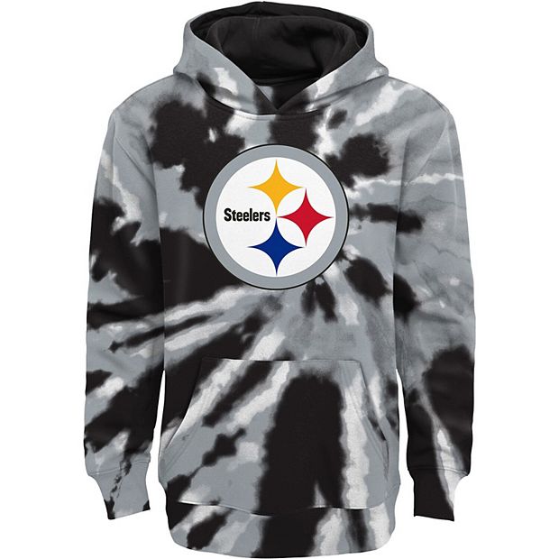 Youth Black Pittsburgh Steelers Team Tie Dye Pullover Hoodie