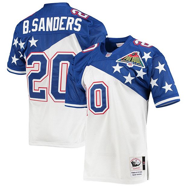 Men's Mitchell & Ness Barry Sanders White/Blue NFC 1994 Pro Bowl Authentic  Jersey