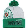 Men's Mitchell & Ness Gray Boston Celtics Hardwood Classics Draft Cuffed Knit Hat with Pom