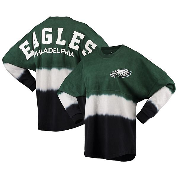 Women's Fanatics Branded Midnight Green/Black Philadelphia Eagles Ombre  Long Sleeve T-Shirt
