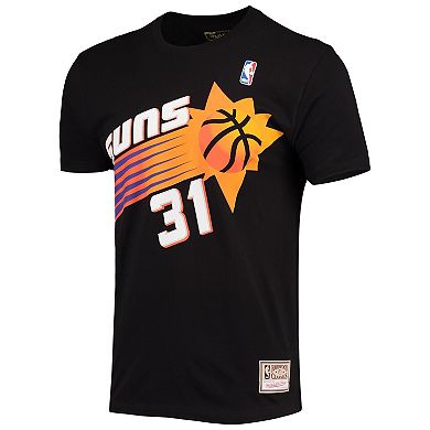 Men's Mitchell & Ness Shawn Marion Black Phoenix Suns Hardwood Classics Stitch Name & Number T-Shirt