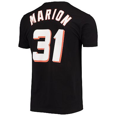 Men's Mitchell & Ness Shawn Marion Black Phoenix Suns Hardwood Classics Stitch Name & Number T-Shirt
