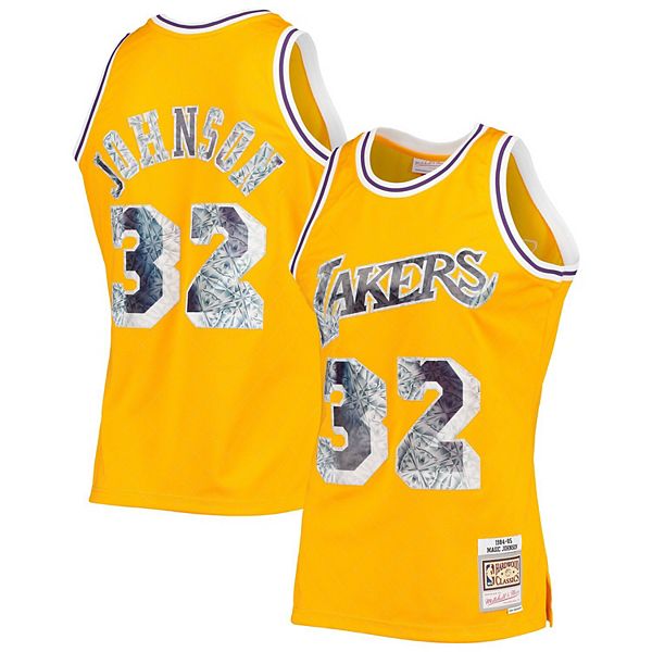 Mitchell & Ness Men's Magic Johnson Gold Los Angeles Lakers 75th