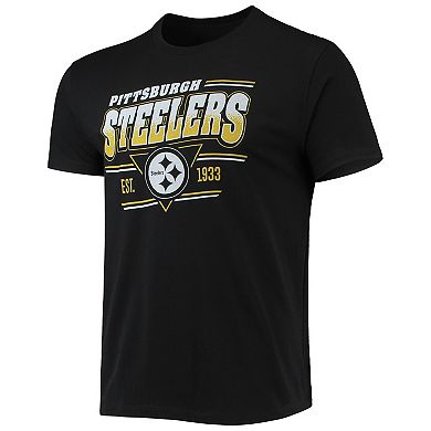 Men's Junk Food Black Pittsburgh Steelers Throwback T-Shirt