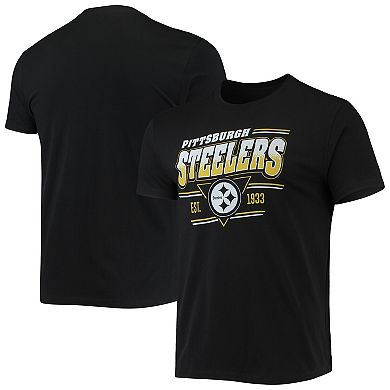 Men's Junk Food Black Pittsburgh Steelers Throwback T-Shirt