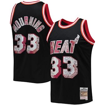 Men's Mitchell & Ness Alonzo Mourning Black Miami Heat 1996-97 Hardwood Classics NBA 75th Anniversary Diamond Swingman Jersey