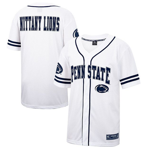 Men s Colosseum White Navy Penn State Nittany Lions Free Spirited Baseball Jersey