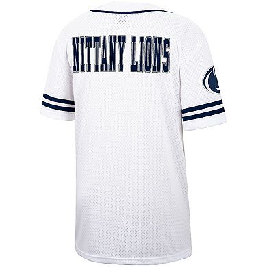 Men's Colosseum White/Navy Penn State Nittany Lions Free Spirited Baseball Jersey