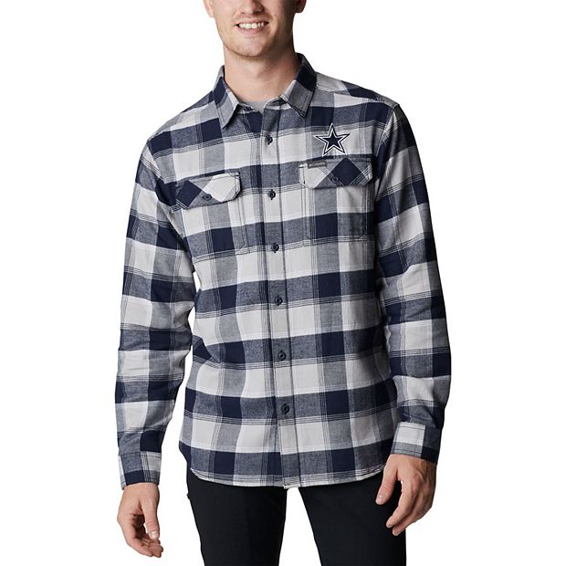 Men's Columbia Navy Dallas Cowboys Flare Gun Flannel Button-Up