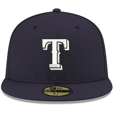 Men's New Era Navy Texas Rangers White Logo 59FIFTY Fitted Hat