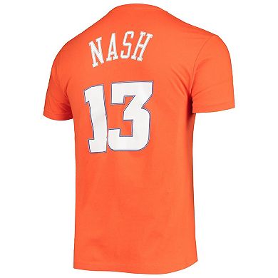Men's Mitchell & Ness Steve Nash Orange Phoenix Suns Hardwood Classics Stitch Name & Number T-Shirt