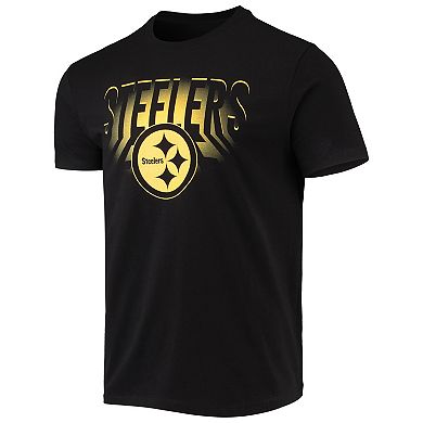 Men's Junk Food Black Pittsburgh Steelers Spotlight T-Shirt