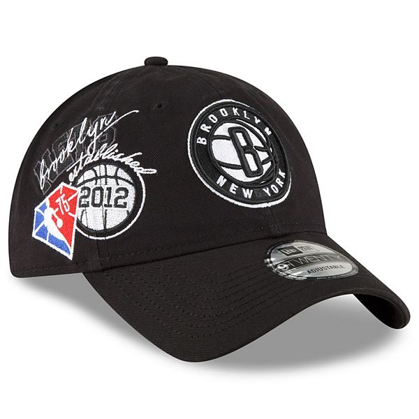 Men's Brooklyn Nets New Era White/Black Back Half 9TWENTY Adjustable Hat