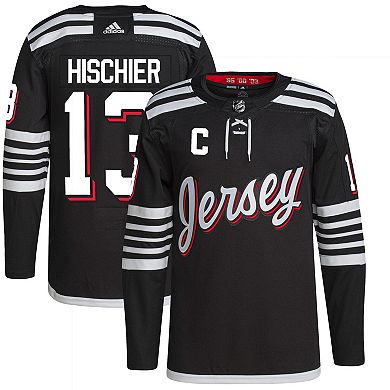 Men's adidas Nico Hischier Black New Jersey Devils Alternate Primegreen Authentic Pro Player Jersey