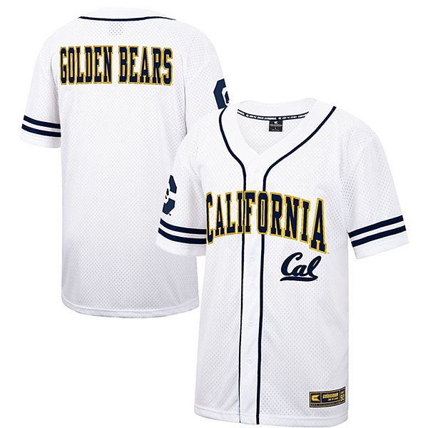 Men's Colosseum White/Navy Cal Bears Free Spirited Baseball Jersey