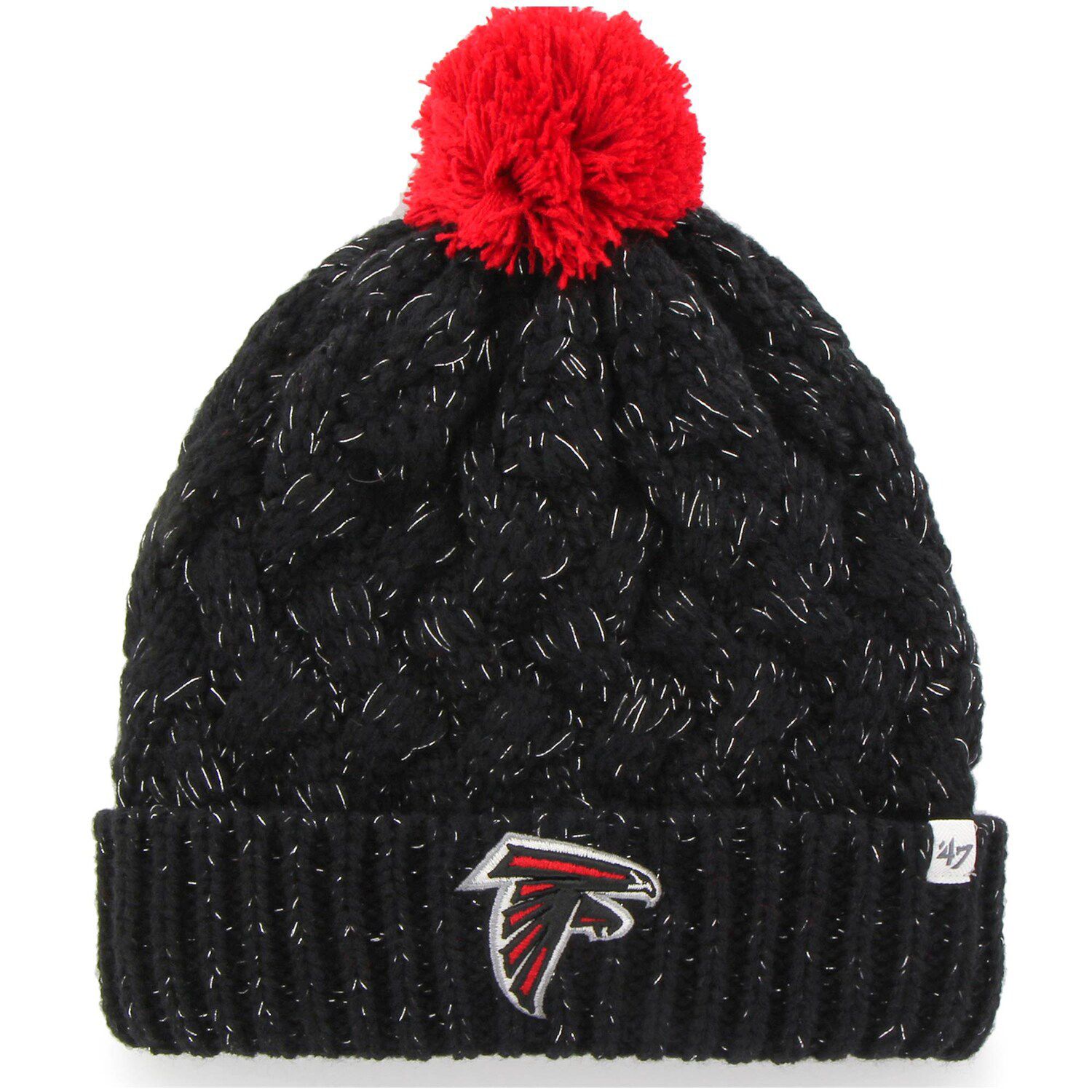 Men's '47 Black Atlanta Falcons State Line Cuffed Knit Hat with Pom