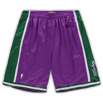 Men's Mitchell & Ness Purple Milwaukee Bucks Big & Tall Hardwood Classics Team Swingman Shorts