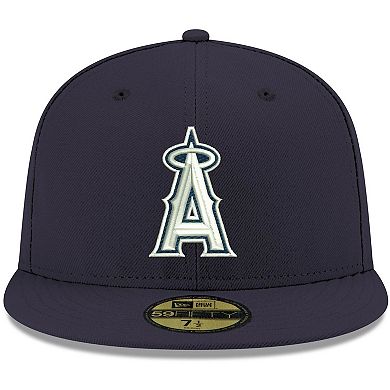 Men's New Era Navy Los Angeles Angels Logo White 59FIFTY Fitted Hat