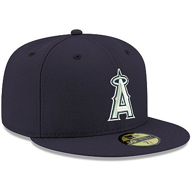 Men's New Era Navy Los Angeles Angels White Logo 59FIFTY Fitted Hat