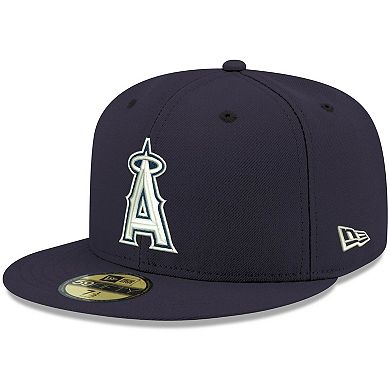 Men's New Era Navy Los Angeles Angels White Logo 59FIFTY Fitted Hat