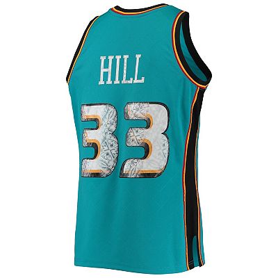 Men's Mitchell & Ness Grant Hill Teal Detroit Pistons 1996-97 Hardwood  Classics NBA 75th Anniversary