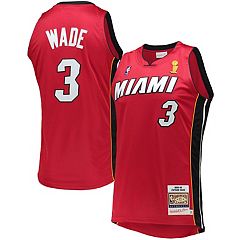Men's Mitchell & Ness Dwyane Wade Black/Red Miami Heat Sublimated