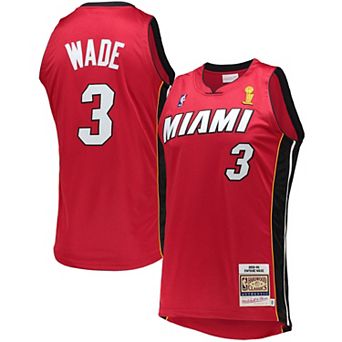 Men's Mitchell & Ness Dwyane Wade Red Miami Heat 2005-06 Hardwood Classics Authentic Jersey