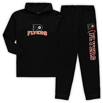 Men's Concepts Sport Black Philadelphia Flyers Big & Tall Pullover Hoodie & Joggers Sleep Set