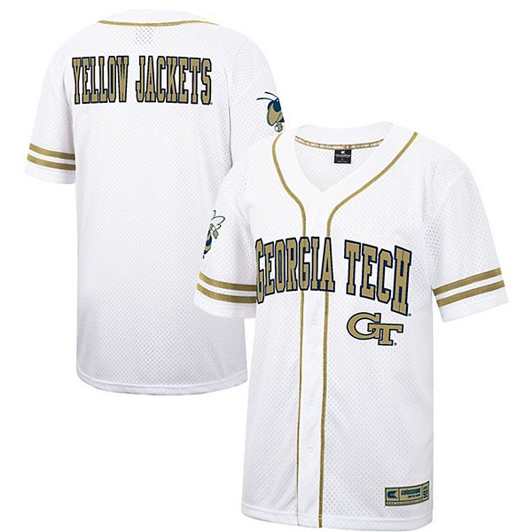 Men's Colosseum White/Gold GA Tech Yellow Jackets Free Spirited Baseball  Jersey