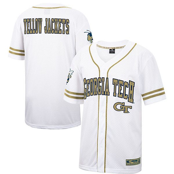 white and gold baseball jersey