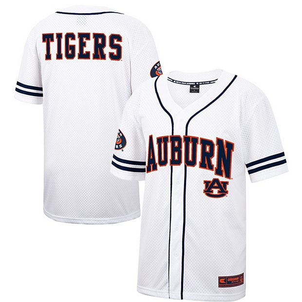 Men's Colosseum White/Navy Auburn Tigers Free Spirited Baseball Jersey