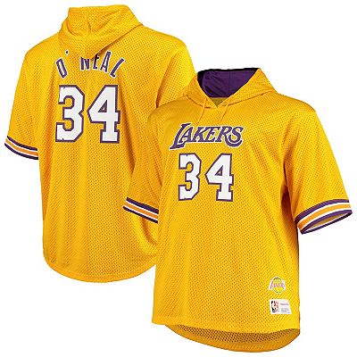 Men s Mitchell Ness Shaquille O Neal Gold Purple Los Angeles Lakers Big Tall Name