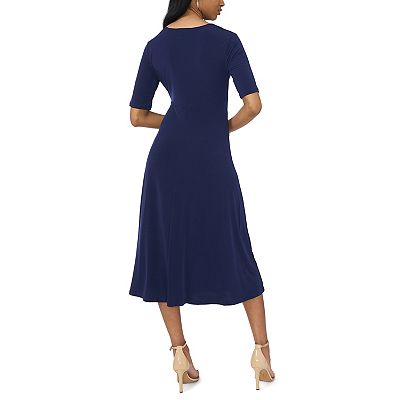 black formal dress funeral White Button Front Tie Waist Collared Midi Dress – SSYS