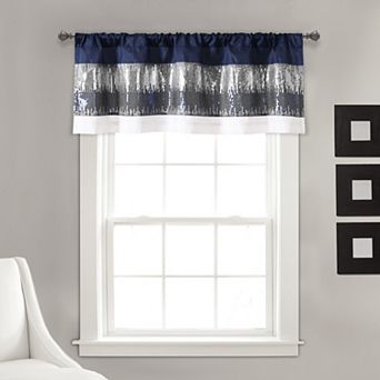 Lush Decor Night Sky Sequins Embroidery Valance