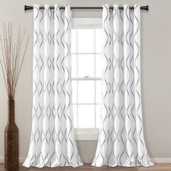 Lush Decor Swirl Pair of 2 Light Filtering Window Curtain Panels