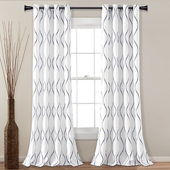 Lush Decor Swirl Pair of 2 Light Filtering Window Curtain Panels