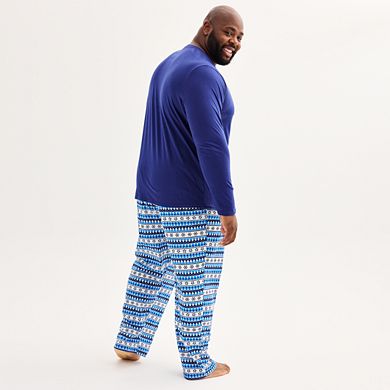 Big & Tall Jammies For Your Families Winter Wonderland Top & Bottoms Pajama Set