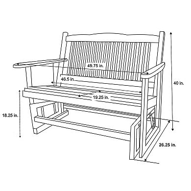 Shine Company Torrey Outdoor Glider Rocking Loveseat