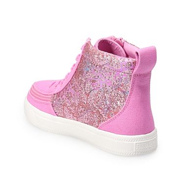 BILLY Footwear Girls' Adaptive Glitter High-Top Sneakers
