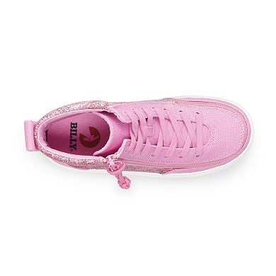 BILLY Footwear Girls' Adaptive Glitter High-Top Sneakers