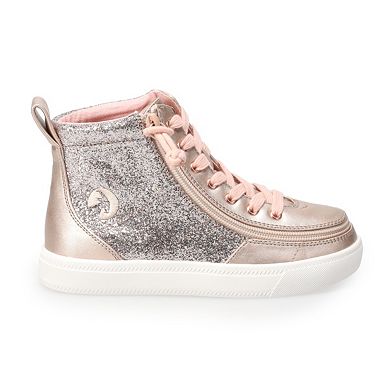 BILLY Footwear Girls' Adaptive Glitter High-Top Sneakers