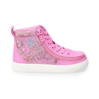 BILLY Footwear Girls' Adaptive Glitter High-Top Sneakers