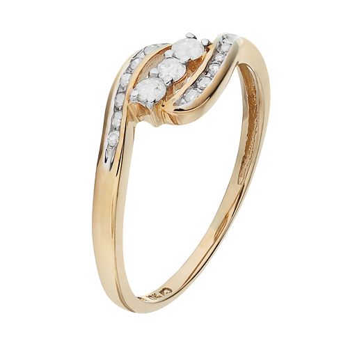 RoundCut Diamond Swirl Engagement Ring in 10k Gold (1/4 ct. T.W.)
