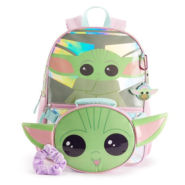 Star WarsThe Child Baby Yoda 16 Half Moon Backpack with 1 Zipper Front 