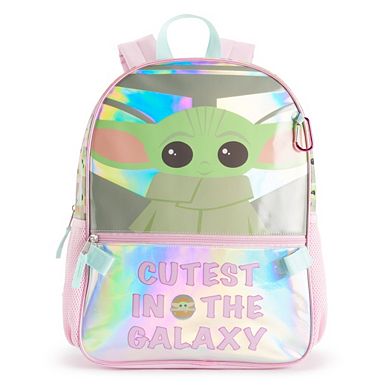 Girls Star Wars The Mandalorian Grogu aka Baby Yoda "Cutest in the Galaxy" Backpack with Lunch Bag